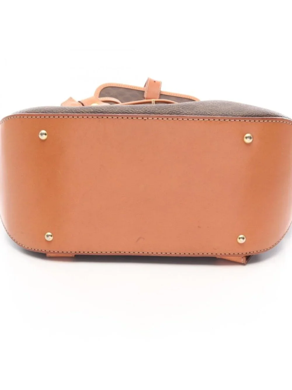 Celine Backpack Macadam Brown Dark Canvas Leather